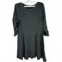Style & Co Womens 1X Gray Long Sleeve Ribbed Dress Cotton Blend Casual Loose Fit