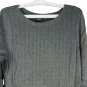 Style & Co Womens 1X Gray Long Sleeve Ribbed Dress Cotton Blend Casual Loose Fit