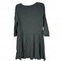 Style & Co Womens 1X Gray Long Sleeve Ribbed Dress Cotton Blend Casual Loose Fit