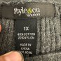 Style & Co Womens 1X Gray Long Sleeve Ribbed Dress Cotton Blend Casual Loose Fit