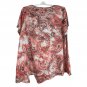 Terra & Sky Womens Plus Size Coral Paisley Short Sleeve Top Size 1X 16W-18W