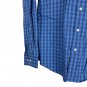 Egara Mens XL Blue Checkered Non-Iron Dress Shirt 100% Cotton Long Sleeve