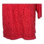 Grayson Womens Red Crochet Lace Tunic Top Size 1X 3/4 Sleeve Cotton Blend