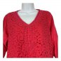 Grayson Womens Red Crochet Lace Tunic Top Size 1X 3/4 Sleeve Cotton Blend