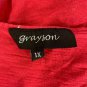Grayson Womens Red Crochet Lace Tunic Top Size 1X 3/4 Sleeve Cotton Blend