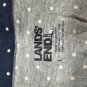 Lands End Polka Dot Womens Top L Navy Short Sleeve Button Front Blouse