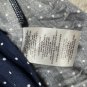 Lands End Polka Dot Womens Top L Navy Short Sleeve Button Front Blouse