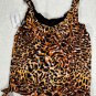 FullFitAll Womens Leopard Print Tankini Swim Top Size 16 Nylon/Spandex Blend