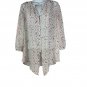 Maurices Womens Multicolor Sheer Printed Button-Front Blouse Size Medium