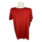 Roamans Womens Plus Size Red V-Neck Short Sleeve T-Shirt 1X 22/24 Lightweight