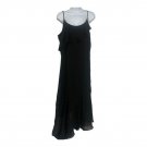 Xhilaration Womens Black Midi Dress M Ruffled Layer Adjustable Straps Polyester