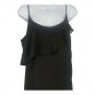 Xhilaration Womens Black Midi Dress M Ruffled Layer Adjustable Straps Polyester