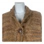 Alfred Dunner Womens Petite Sweater PS Brown Chunky Knit Shawl Collar Button