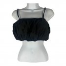 Zara Black Ruched Cotton Cropped Top With Adjustable Straps Size XL Zara Black Ruched Cotton Cropped Top With Adjustable Straps Size XL