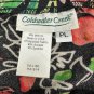 Coldwater Creek Womens Floral A-Line Skirt Black/Red Size PL Petite