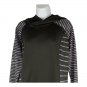 Reebok Womens L/G Long-Sleeve Black Striped Hooded Pullover Top Athleisure
