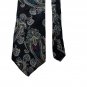 Hunting Horn Mens Paisley Silk Necktie Black & Multicolor Design 58" Long