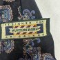 Hunting Horn Mens Paisley Silk Necktie Black & Multicolor Design 58" Long