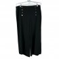 Loft Womens High-Waist Black Button Front Wide-Leg Pants Size 6