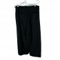 Loft Womens High-Waist Black Button Front Wide-Leg Pants Size 6
