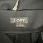 Loft Womens High-Waist Black Button Front Wide-Leg Pants Size 6
