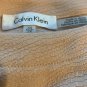 Calvin Klein Womens XS Beige Long Sleeve Sweater Layered Look White Hem Gold