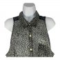 Aeropostale Womens Sleeveless Sheer Button-Down Blouse XL Animal Print