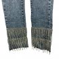 Blue B Collection Medium Denim Jeans With Rhinestone Fringe Hem Medium Wash