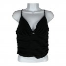 Zara Womens Black Ruched Camisole Tank Top With Adjustable Straps Size Small