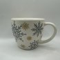 Starbucks Coffee Snowflake Ceramic Mug 16 Oz White Gray & Gold Winter Design
