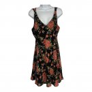 WAYF Womens Black Floral Sleeveless V-Neck Dress Size S Rayon Lined Casual USA