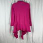 New York & Company Stretch Pink Ruffle Open Front Cardigan Womens M