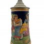Vintage German Beer Stein 0.5L Handpainted Ceramic Pewter Lid Scenic Bavaria