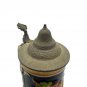 Vintage German Beer Stein 0.5L Handpainted Ceramic Pewter Lid Scenic Bavaria