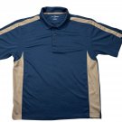 Grand Slam Golf Mens Polo Shirt Size L Navy & Tan Short Sleeve Performance Grand Slam Golf Mens Polo Shirt Size L Navy & Tan Short Sleeve Performance