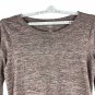 St Johns Bay Womens Active Knit Top Long Sleeves Side Cinch Hem XL Heather Brown