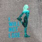 Danskin Now Womens Semi-Fitted Graphic Tee I Will Not Lose S Gray/Blue