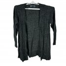 Karen Scott Womens Plus Size 1X Cardigan Charcoal Long Sleeve Open Front Knit