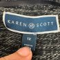 Karen Scott Womens Plus Size 1X Cardigan Charcoal Long Sleeve Open Front Knit