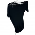 Studio Y Black Asymmetrical Top Mesh Leaf Shoulder Detail Ruched Side XL Vietnam Studio Y Black Asymmetrical Top Mesh Leaf Shoulder Detail Ruched Side XL Vietnam