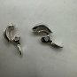 Vintage NWH Silver Clip-On Earrings With Rhinestone Accents
