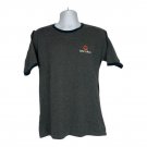 Bacardi Logo Ringer Tee Gray Navy Large Cotton Poly Assembled Dominican Republic