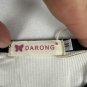 Darong Womens Tank Top Medium White & Black Contrast Trim Sleeveless
