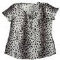 Maurices 24/7 Womens Leopard Print Short Sleeve Lace-Up Shirt Size M