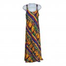 A.B. Lambdin Womens Medium Tank Maxi Dress Colorful Rayon Floral Tropical Print
