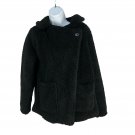 Cuddl Duds Womens Black Sherpa Jacket Small Soft Button Front Stylish Warm Coat