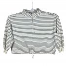 Old Navy XL Womens Pullover Striped Half-Zip Drawstring Hem Black/White Top