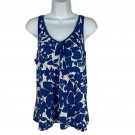 Aerie Womens Size M Floral Print Blue White Tank Top Sleeveless Casual