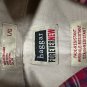 Haggar Forever New Mens Large Plaid Button-Down Shirt Red/Beige Long-Sleeve