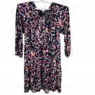 Donna Morgan Womens 14W Multicolor Printed Dress Navy Pink Lightweight Polyester